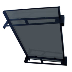 Copertină JAN PRO Otel+Plexiglas de ușă 140x100cm marchiză adăpost acoperiș negru-antracit
