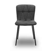 Scaun de Bucatarie / Dining, LIVIO, Tapitat Textil, Interior Burete Moale, Cadru din Metal Vopsit, 71x53x45 cm, Gri