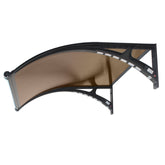 Copertină PREMIUM LUMI cu senzor de lumină și panou solar pentru ușă, 120x100 cm marchiză acoperiș adăpost, negru-bronz