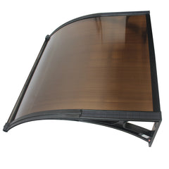 Copertină PREMIUM LUMI cu senzor de lumină și panou solar pentru ușă, 120x100 cm marchiză acoperiș adăpost, negru-bronz