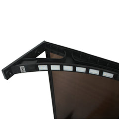 Copertină PREMIUM LUMI cu senzor de lumină și panou solar pentru ușă, 120x100 cm marchiză acoperiș adăpost, negru-bronz