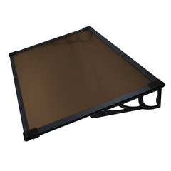 Copertină MAX PRO Otel+Alu+Policarbonat de ușă 120x80cm marchiză adăpost acoperiș negru-bronz
