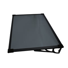 Copertină MAX PRO Otel+Alu+Policarbonat de ușă 120x100cm marchiză adăpost acoperiș negru-antracit