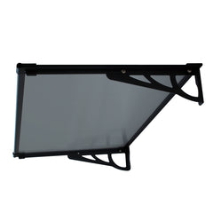 Copertină MAX PRO Otel+Alu+Policarbonat de ușă 120x100cm marchiză adăpost acoperiș negru-antracit