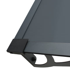 Copertină MAX PRO Otel+Alu+Policarbonat de ușă 240x80cm marchiză adăpost acoperiș negru-antracit