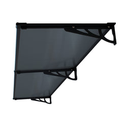 Copertină MAX PRO Otel+Alu+Policarbonat de ușă 240x80cm marchiză adăpost acoperiș negru-antracit