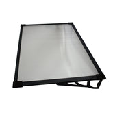 Copertină MAX PRO Otel+Alu+Policarbonat de ușă 120x80cm marchiză adăpost acoperiș negru-transparent