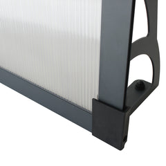 Copertină MAX PRO Otel+Alu+Policarbonat de ușă 120x80cm marchiză adăpost acoperiș negru-transparent