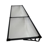 Copertină MAX PRO Otel+Alu+Policarbonat de ușă 240x80cm marchiză adăpost acoperiș negru-transparent