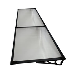 Copertină MAX PRO Otel+Alu+Policarbonat de ușă 200x80cm marchiză adăpost acoperiș negru-transparent