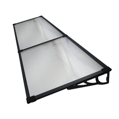 Copertină MAX PRO Otel+Alu+Policarbonat de ușă 200x80cm marchiză adăpost acoperiș negru-transparent