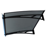 Copertină NEO PRO Otel+ALU cu Jgheab+Plexiglas de ușă 150x100cm marchiză adăpost acoperiș negru-antracit