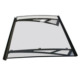 Copertină NEO PRO Otel+ALU cu Jgheab+Plexiglas de ușă 150x100cm marchiză adăpost acoperiș negru-transparent