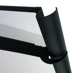 Copertină NEO PRO Otel+ALU cu Jgheab+Plexiglas de ușă 120x100cm marchiză adăpost acoperiș negru-transparent