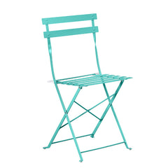 Set Bistro Flair - mobilier terasa gradina, 2 scaune + masa, otel vopsit - verde turcoaz