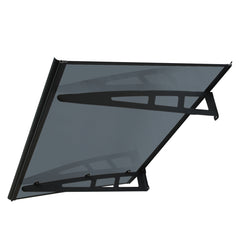 MAPROFI Copertină VIVIEN PRO Alu+Plexiglas de ușă 150x80cm marchiză adăpost acoperiș negru-antracit