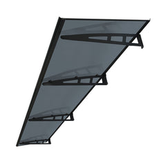 MAPROFI Copertină VIVIEN PRO Alu+Plexiglas de ușă 300x100cm marchiză adăpost acoperiș negru-antracit
