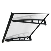 MAPROFI Copertină VIVIEN PRO Alu+Plexiglas de ușă 150x80cm marchiză adăpost acoperiș negru-transparent