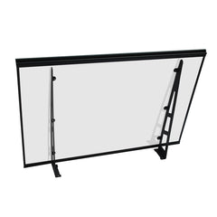 MAPROFI Copertină VIVIEN PRO Alu+Plexiglas de ușă 120x80cm marchiză adăpost acoperiș negru-transparent