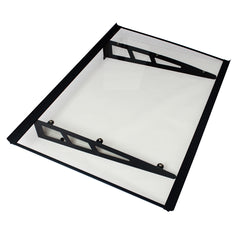 MAPROFI Copertină VIVIEN PRO Alu+Plexiglas de ușă 120x80cm marchiză adăpost acoperiș negru-transparent