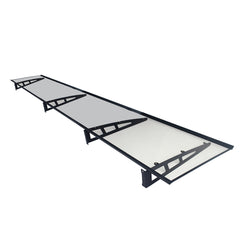 MAPROFI Copertină VIVIEN PRO Alu+Plexiglas de ușă 300x100cm marchiză adăpost acoperiș negru-transparent
