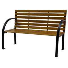 Bancă grădină AURA 122x60x80 cm din lemn și oțel - MAPROFI