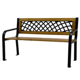 Bancă grădină LUNA 118x52x73 cm din lemn, oțel și PVC - MAPROFI