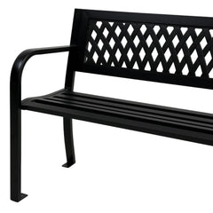 Bancă grădină LYRA 119x50x75 cm din oțel – Antracit - MAPROFI