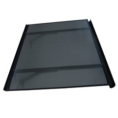 Copertină BODO PRO cu jgheab 120x90 cm din policarbonat – Negru/Antracit - MAPROFI