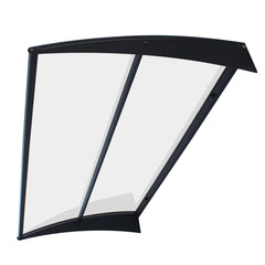 Copertină COR PRO 140x80 cm din aluminiu și plexiglas – Negru/Transparent - MAPROFI