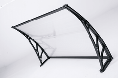 Copertină ECO 120x100 cm din policarbonat – Negru/Transparent - MAPROFI