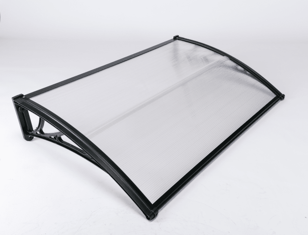 Copertină ECO 120x100 cm din policarbonat – Negru/Transparent - MAPROFI