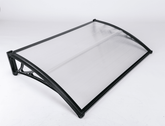 Copertină ECO 120x100 cm din policarbonat – Negru/Transparent - MAPROFI