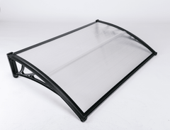 Copertină ECO 150x60 cm din policarbonat – Negru/Transparent - MAPROFI
