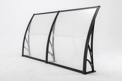 Copertină ECO 200x150 cm din policarbonat – Negru/Transparent - MAPROFI