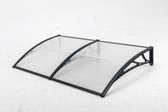 Copertină ECO 200x150 cm din policarbonat – Negru/Transparent - MAPROFI