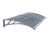 Copertină ECO 240x100 cm din policarbonat – Gri/Antracit - MAPROFI