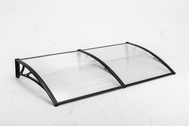 Copertină ECO 240x60 cm din policarbonat – Negru/Transparent - MAPROFI