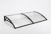 Copertină ECO 240x60 cm din policarbonat – Negru/Transparent - MAPROFI