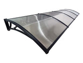 Copertină ECO 400x150 cm din policarbonat – Negru/Transparent - MAPROFI