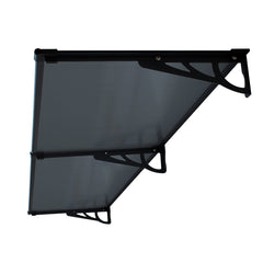 Copertină MAX PRO 200x80 cm din oțel, aluminiu și policarbonat – Negru/Antracit - MAPROFI
