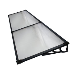 Copertină MAX PRO 240x100 cm din oțel, aluminiu și policarbonat – Negru/Transparent - MAPROFI