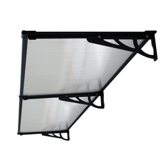 Copertină MAX PRO 240x100 cm din oțel, aluminiu și policarbonat – Negru/Transparent - MAPROFI