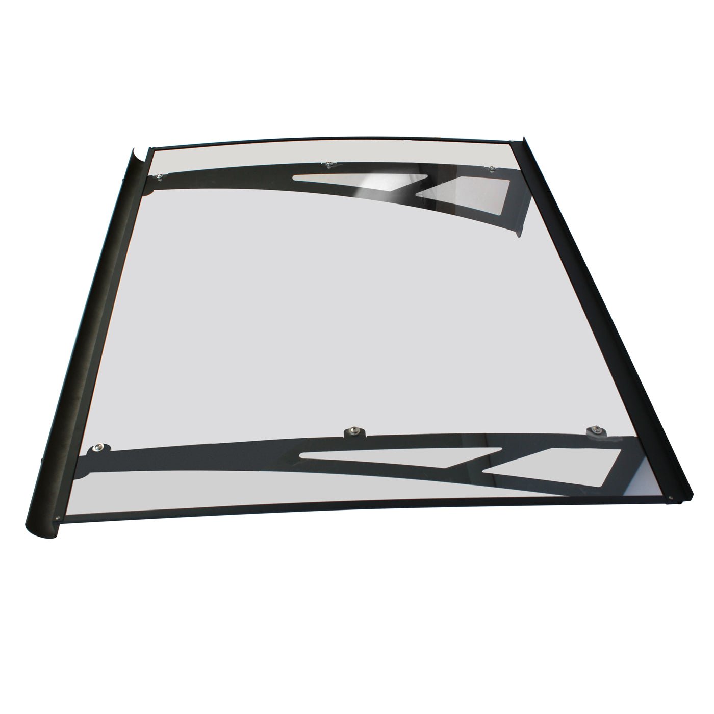 Copertină NEO PRO cu jgheab 120x100 cm din plexiglas – Negru/Transparent - MAPROFI