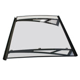 Copertină NEO PRO cu jgheab 120x100 cm din plexiglas – Negru/Transparent - MAPROFI