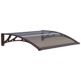 Copertină pentru Ușă ECO 120x100 cm, Policarbonat 5 mm Conector H, Suporturi ABS, Accesorii Montaj Incluse, Maro/Bronz - MAPROFI