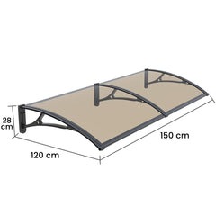 Copertina PLEXIGAS PRO 150x120 cm, Policarbonat Acrylic 2.5 mm, Suporturi din Aluminiu, Negru/Bronz - MAPROFI
