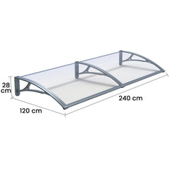 Copertina PLEXIGLAS PRO 240x120 cm, Policarbonat Acrylic 2.5 mm, Suporturi din Aluminiu, Gri/Transparent - MAPROFI
