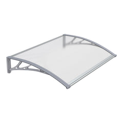 Copertină PREMIUM 100x60 cm, placă 6 mm dintr-o bucată – Gri/Transparent - MAPROFI