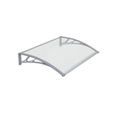 Copertină PREMIUM 120x100 cm, placă 6 mm dintr-o bucată – Gri/Transparent - MAPROFI